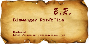 Biswanger Rozália névjegykártya